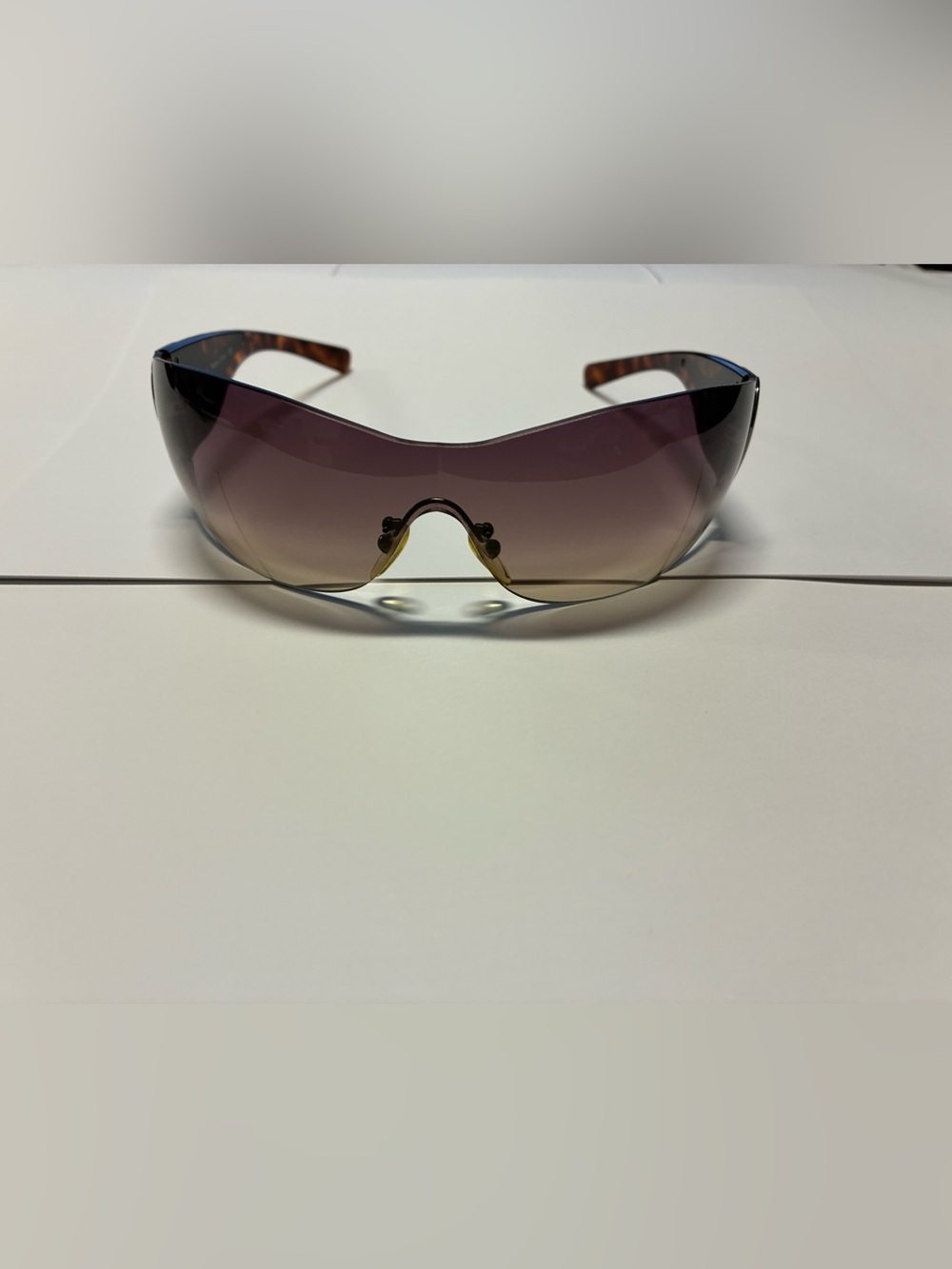 Prada Women's Shield Sunglasses - Purple Gradient Lenses, Tortoise Arms
